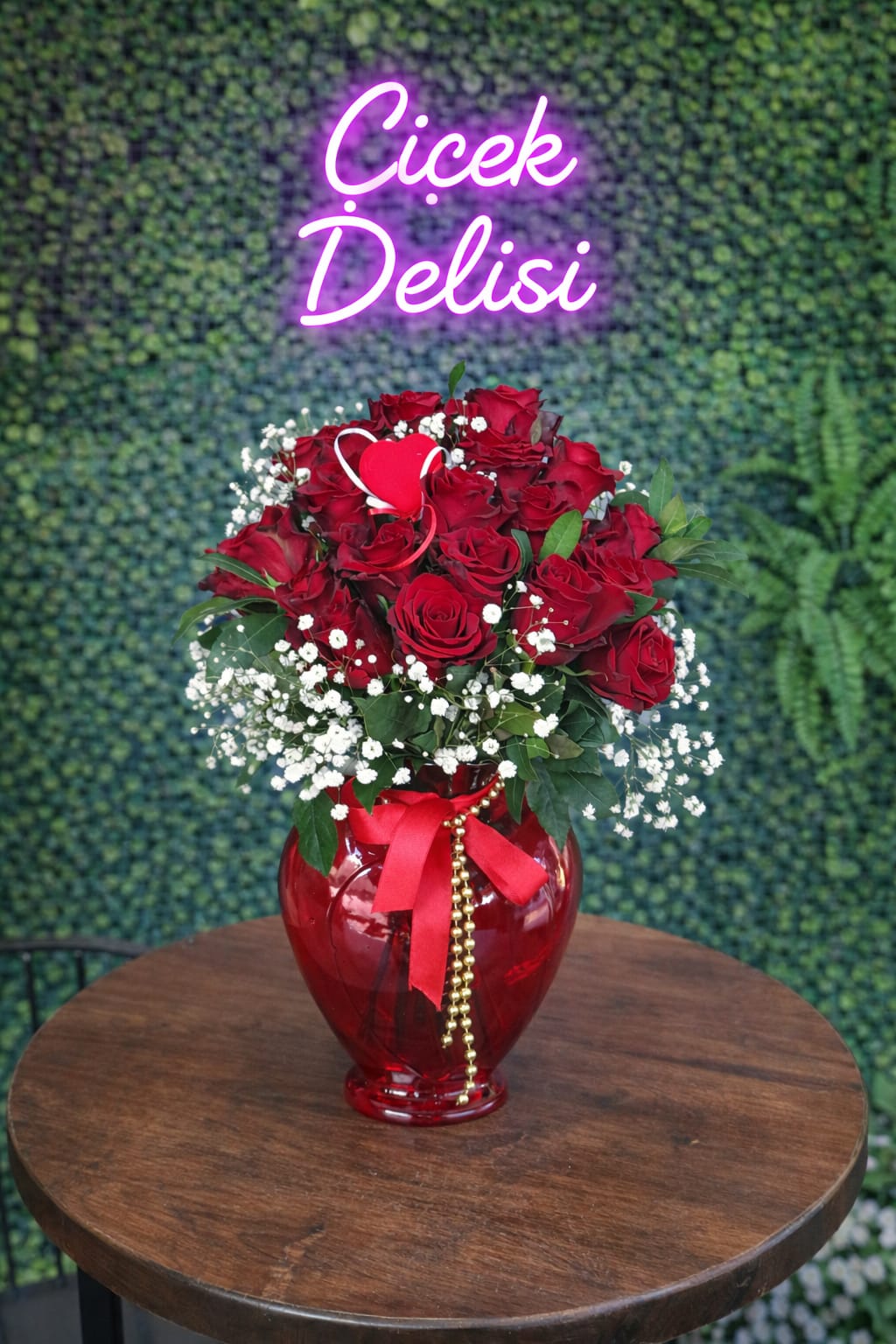 Kalp Vazo G�l Aranjman