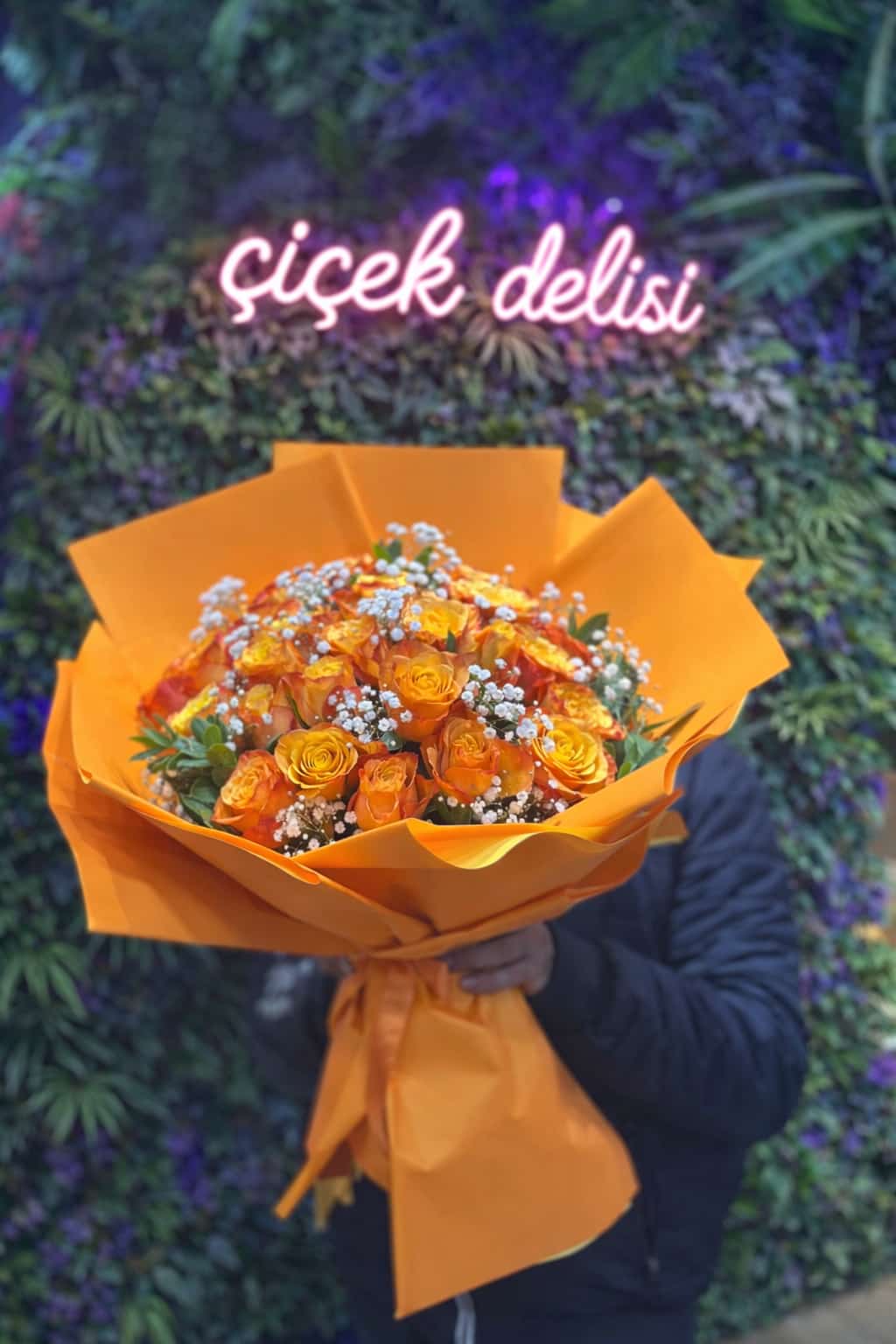 Turuncu g�l buketi